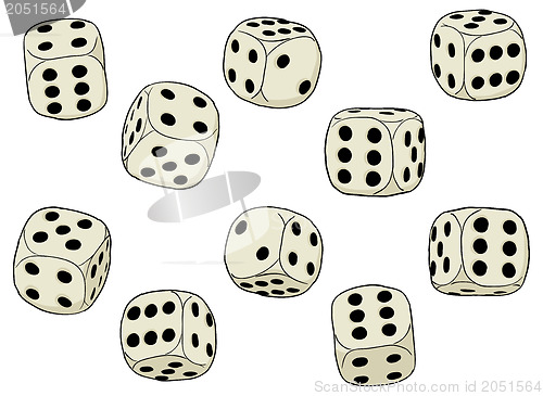 Image of Set of dices on a white background