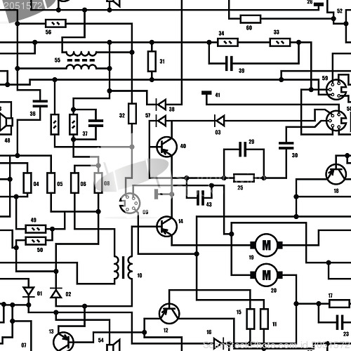 Image of Electronic black and white diagram - seamless texture