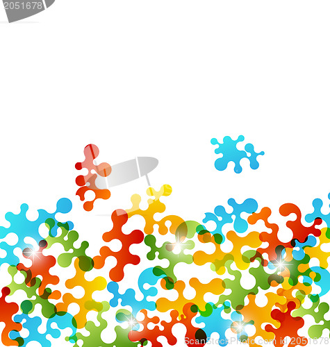 Image of Set colorful figures stylized puzzle