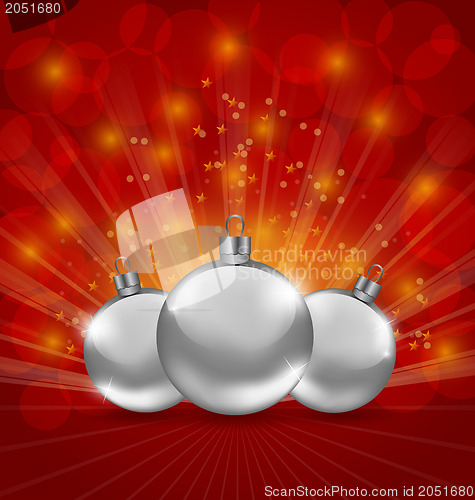 Image of Holiday background with Christmas balls