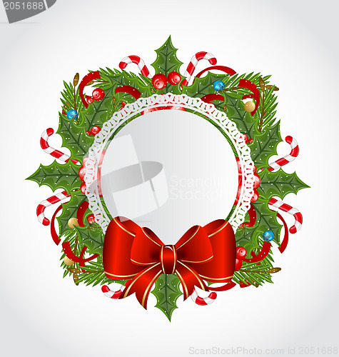 Image of Christmas holiday decoration with greeting card