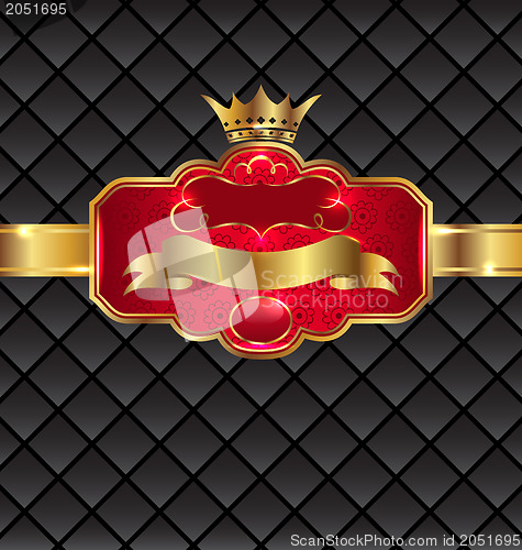 Image of Vintage golden emblem with royal crown