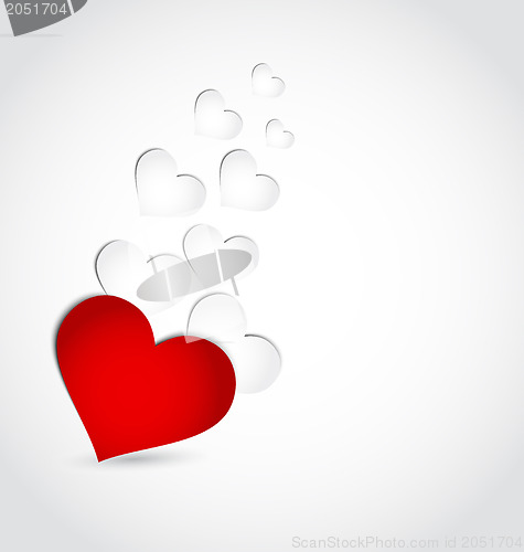 Image of Valentine's day invitation with paper hearts