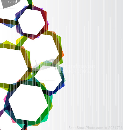 Image of Abstract set colorful hexagons background