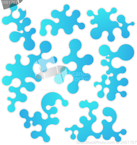 Image of Set bluel figures stylized puzzle