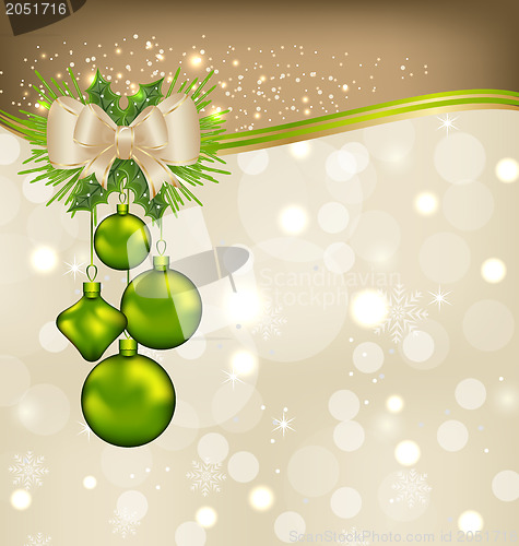 Image of Holiday background with Christmas balls