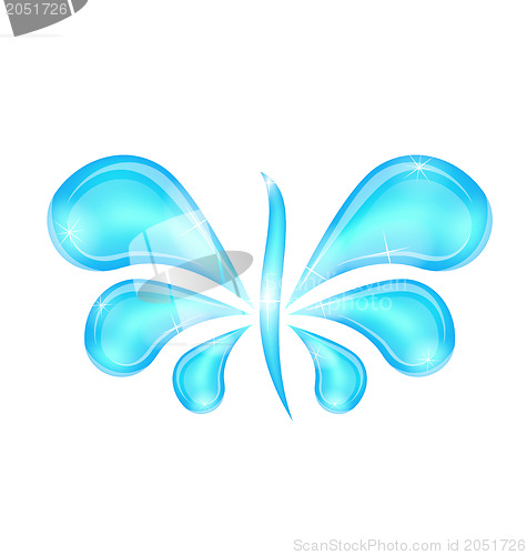Image of Abstract butterfly stylized water splash drops