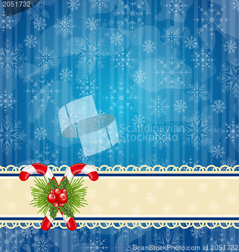 Image of Christmas vintage wallpaper with sweet cane