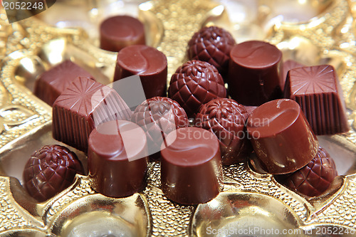 Image of Stack of chocolate sweets