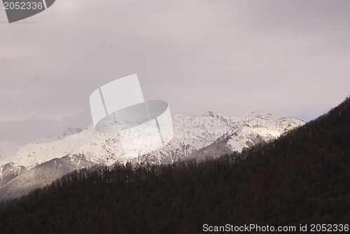 Image of Cloudy day far in the mountains