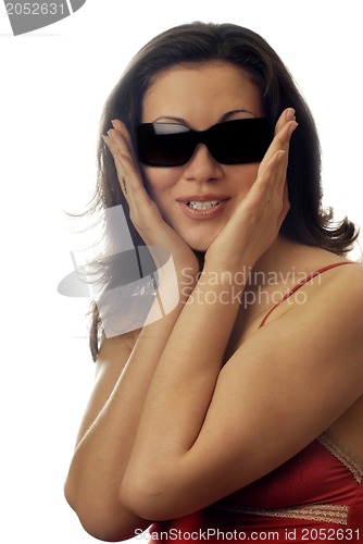 Image of Smiling lady in sunglasses