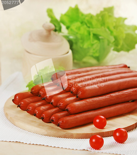 Image of smoked sausages and vegetables