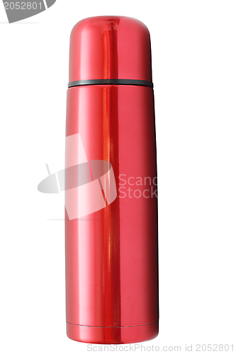 Image of isolated red thermos