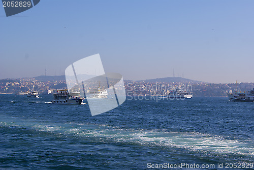 Image of Bosporus in the bright day with waterfront