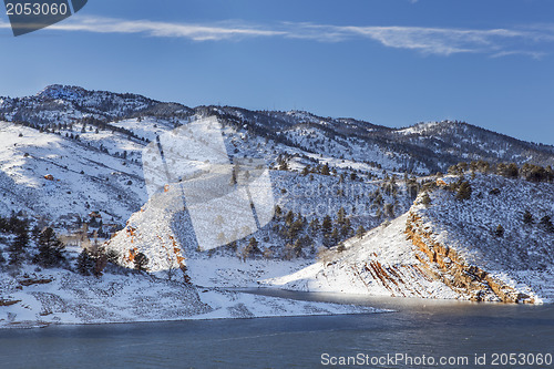 Image of mountain lake in winter