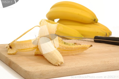 Image of Bananas on a carving board