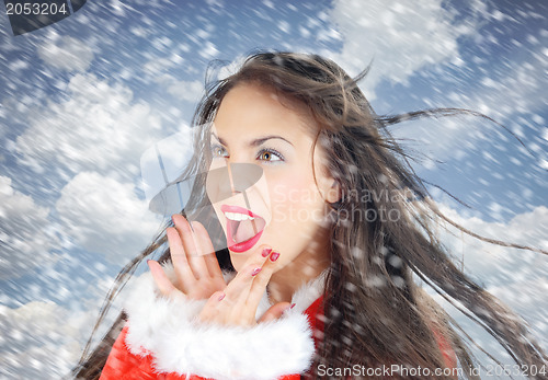 Image of Santa in snow