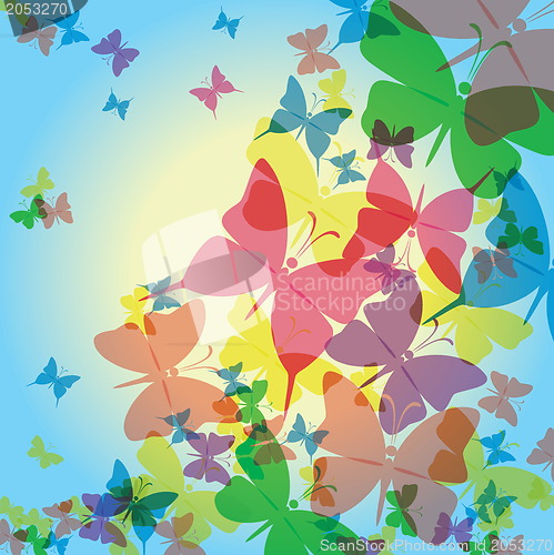 Image of Colorful background with butterfly, beautiful decorative background. EPS10