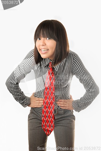 Image of Smiling student with red necktie