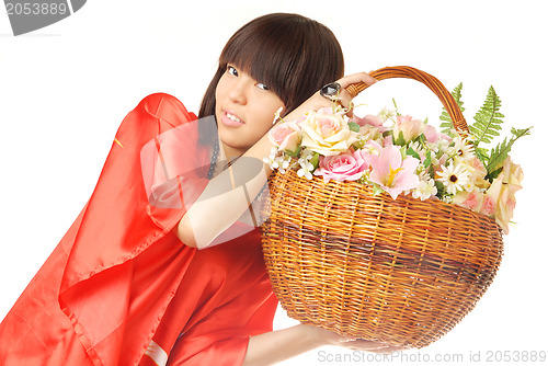 Image of Asian flower girl