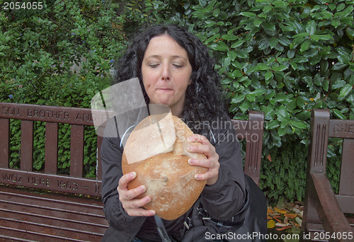 Image of Girl eating bread