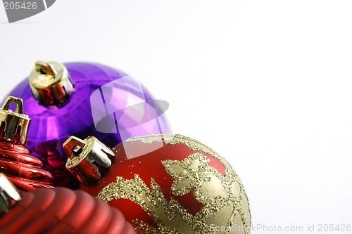 Image of Christmas Ornaments with Copy Space for your text