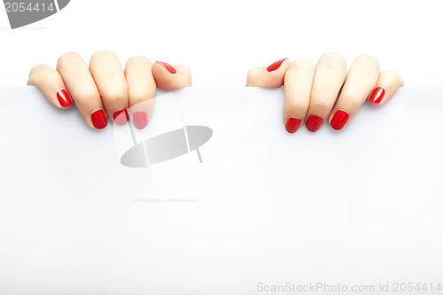 Image of Fingers and blank billboard