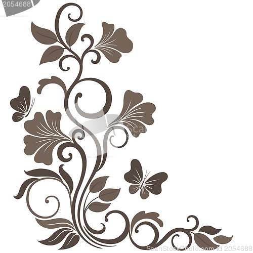 Image of Floral vector illustration in sepia