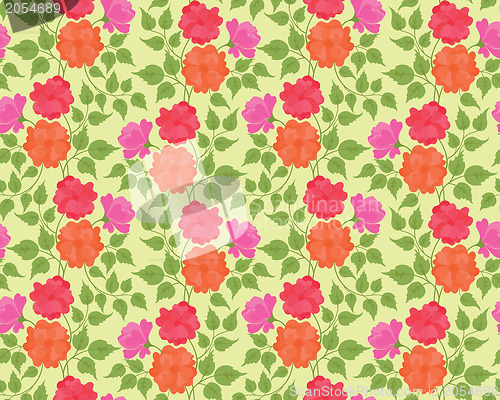 Image of Colorful flower seamless background