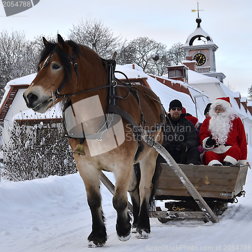 Image of Santa Claus on the road