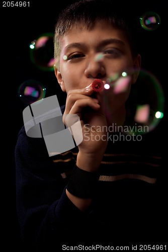 Image of Boy and bubbles