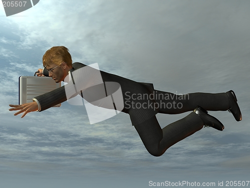 Image of Businessman flying like superman