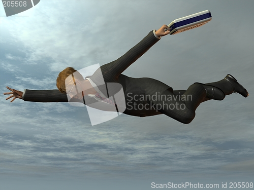Image of Businessman flying like superman