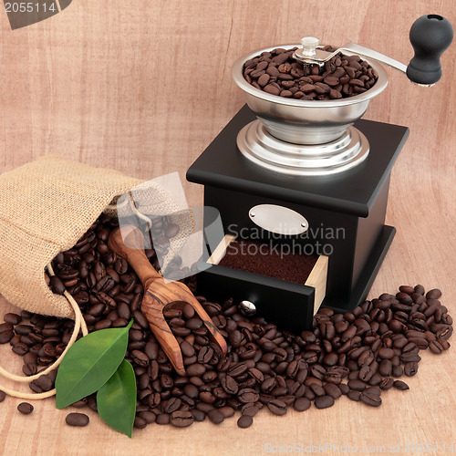 Image of Coffee Grinder and Beans