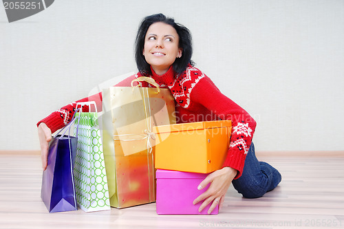 Image of Lady with gift packages