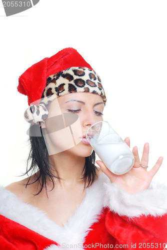 Image of Santa drinking milk cocktail