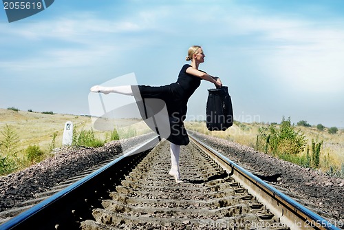 Image of Ballet dancer with bag