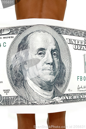 Image of Woman and a 100 dollar bill