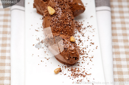 Image of chocolate mousse quenelle dessert