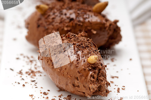 Image of chocolate mousse quenelle dessert