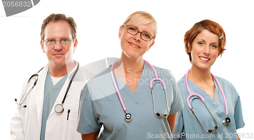 Image of Group of Doctors or Nurses on a White Background