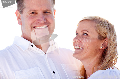 Image of Attractive Caucasian Couple Having Fun Outside