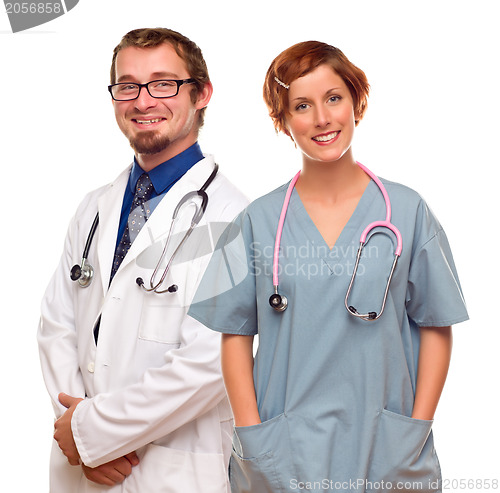 Image of Group of Doctors or Nurses on a White Background