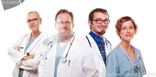 Image of Group of Doctors or Nurses on a White Background