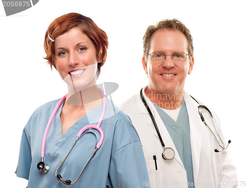 Image of Group of Doctors or Nurses on a White Background