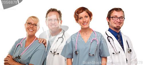 Image of Group of Doctors or Nurses on a White Background