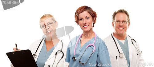 Image of Group of Doctors or Nurses on a White Background