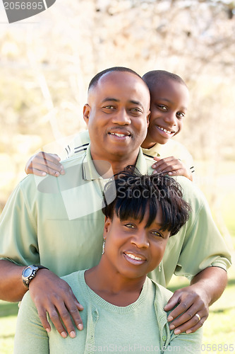 Image of Beautiful African American Family Portrait Outside