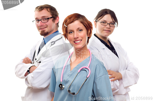 Image of Group of Doctors or Nurses on a White Background