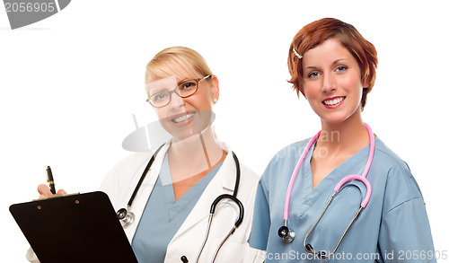 Image of Group of Doctors or Nurses on a White Background